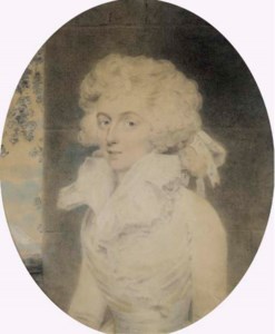 Portrait of Mrs. William, half-length, seated by a pillar