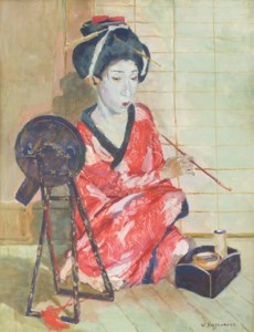 Rookende Japansche: A Geisha smoking