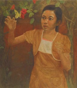 Girl with butterflies