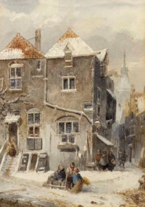 A view of a snow-covered town