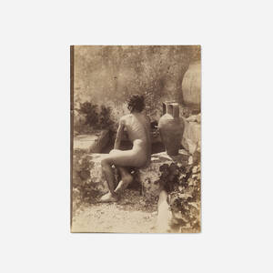 Untitled (Male Nude Figure Study with Greek Vase on Garden Patio)
