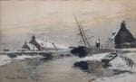 Le port d'Isigny sous la neige