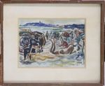 Plage animée ; 1954