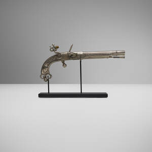 Miniature flintlock pistol sculpture