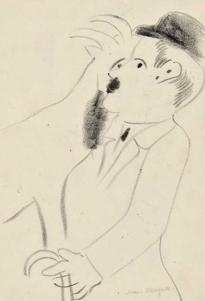 Esquisse pour la lithographie M. 33, L'homme au chapeau melon