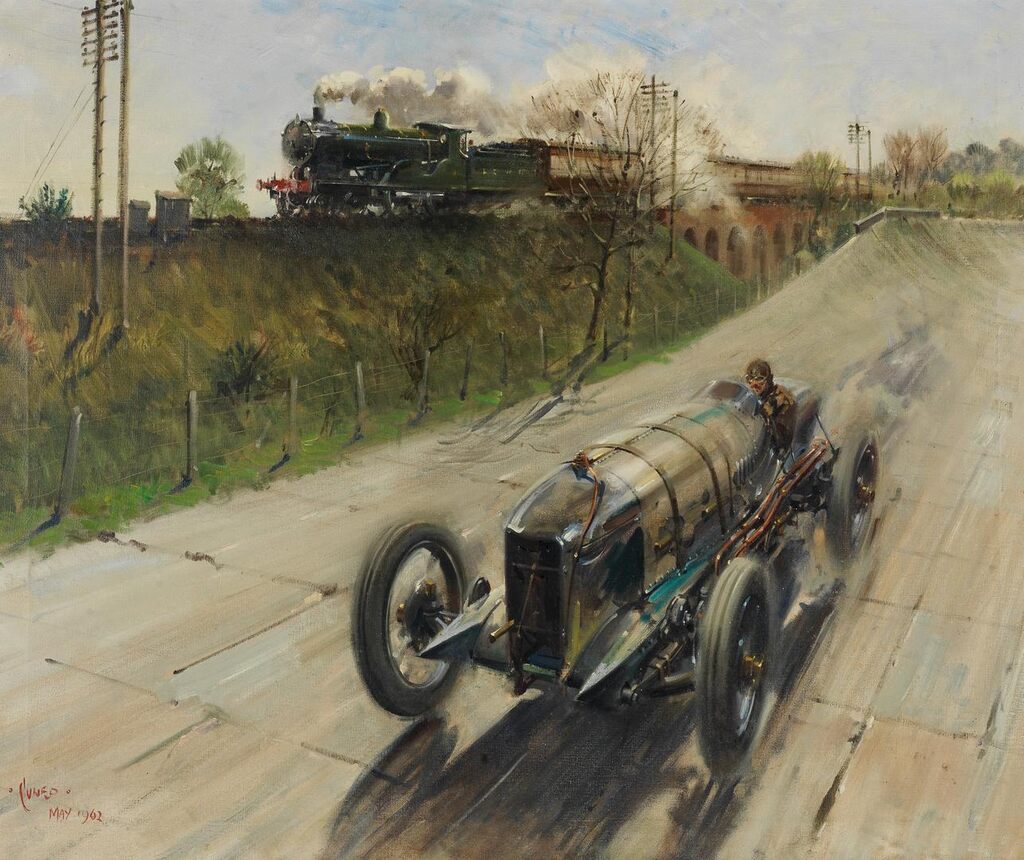 Chassagne in the V12 Sunbeam Breaking Records at Brooklands