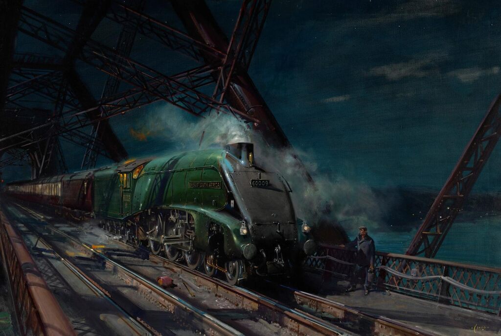 An A4 Pacific, 'The Union of South Africa', Crossing the Forth Bridge