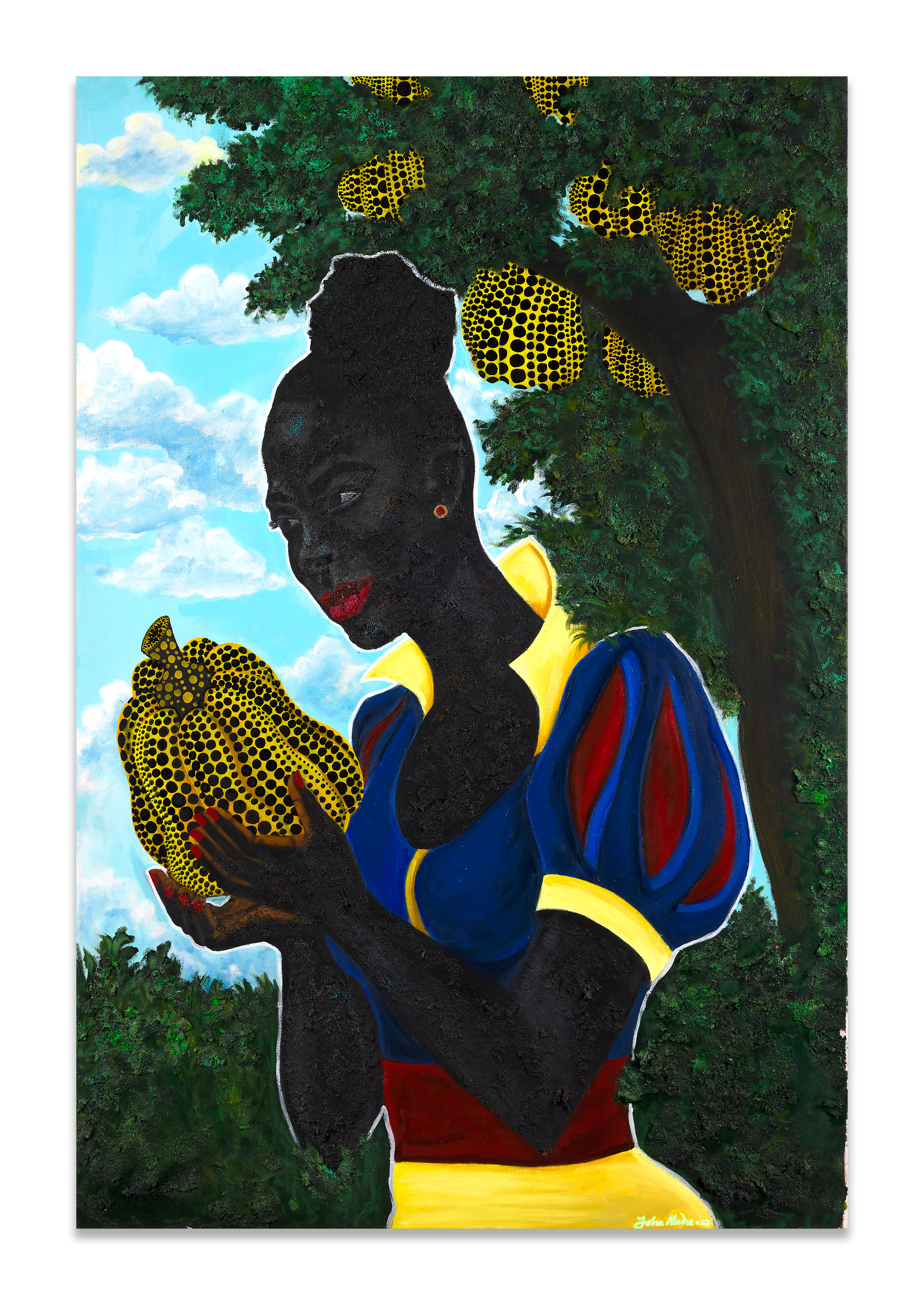 Girl with pumpkin (black snow white), 2023