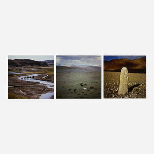 Caravan, Tell River; Uighur Stone Figure, Sagsay; Horses, Chuya Steppe (three works)