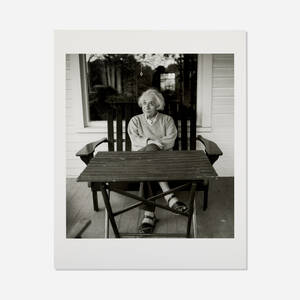 Albert Einstein on his porch at Princeton, NJ