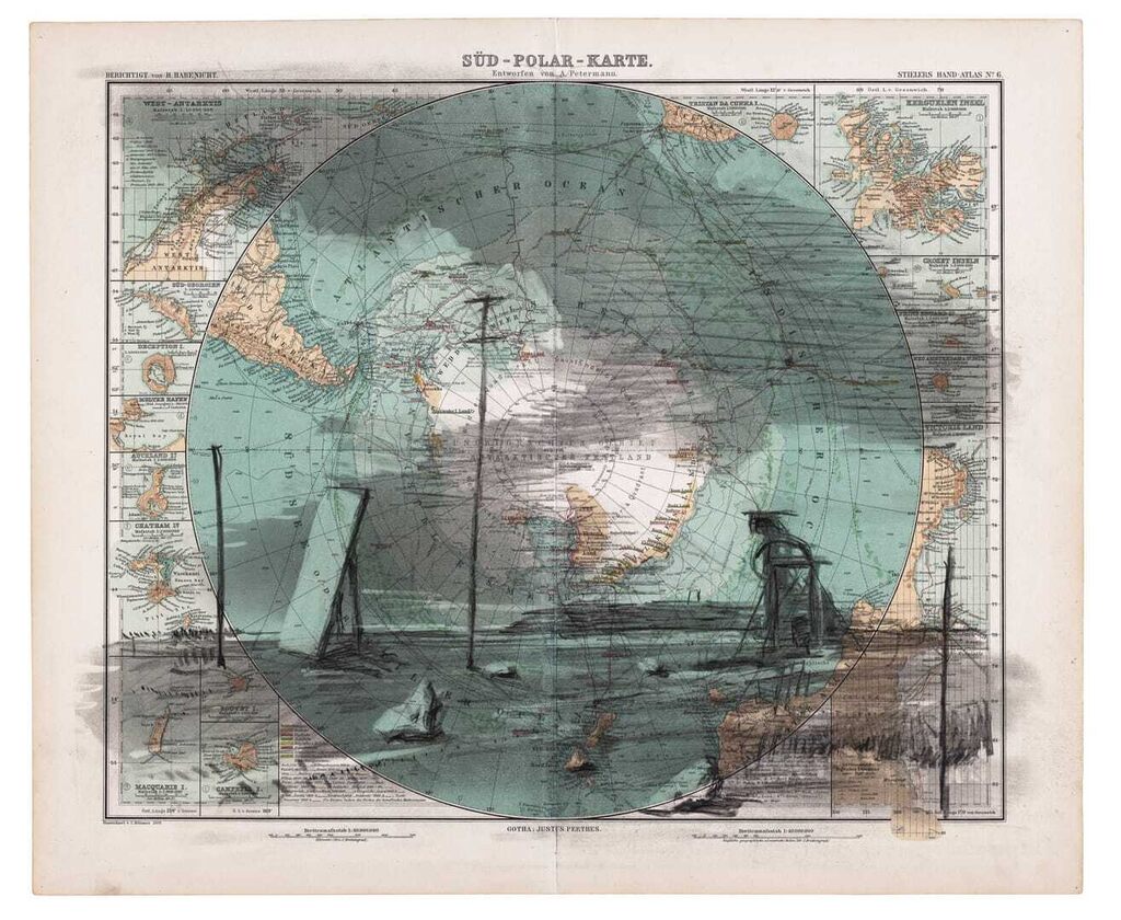 William Kentridge, Map Drawing (Sud-Polar-Karte)