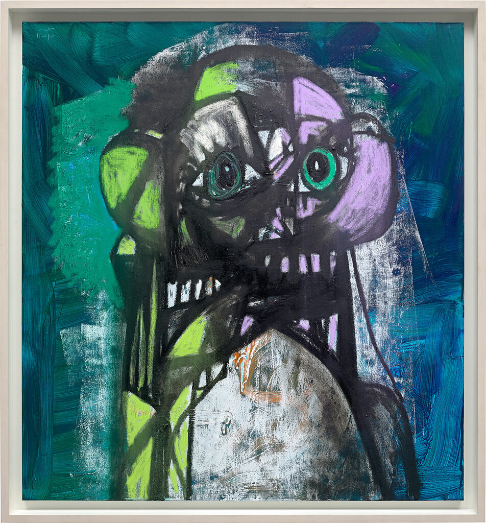 George Condo, Green and Purple Head Composition