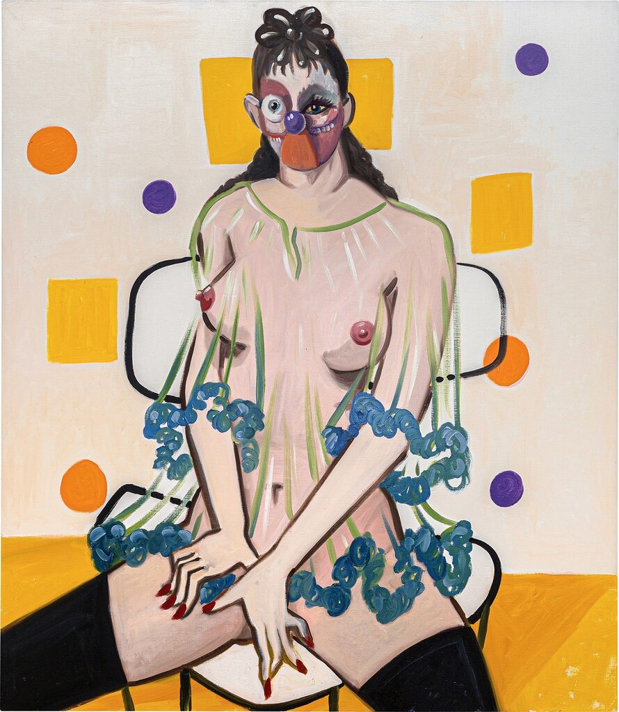 George Condo, Seated Harlequin