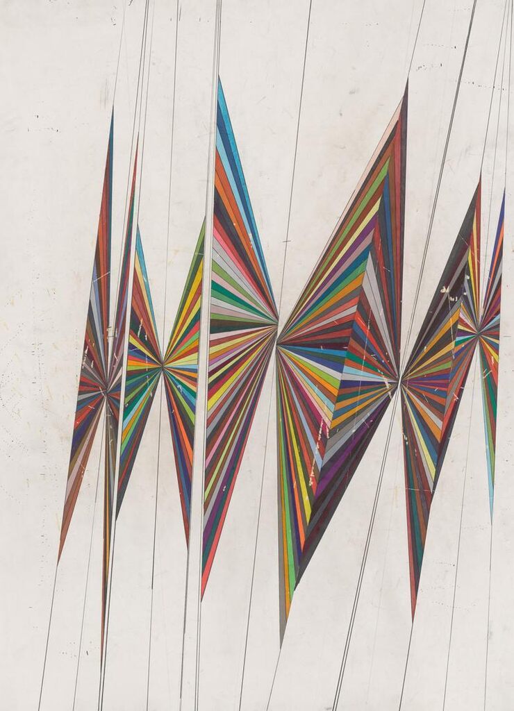Mark Grotjahn, Untitled (Large Colored Butterfly White Background 10 Wings)