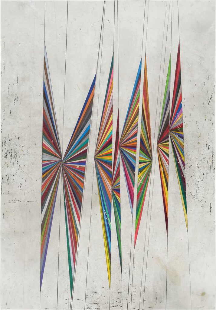Mark Grotjahn, Untitled (Colored Butterfly White Background 8 Wings 530)