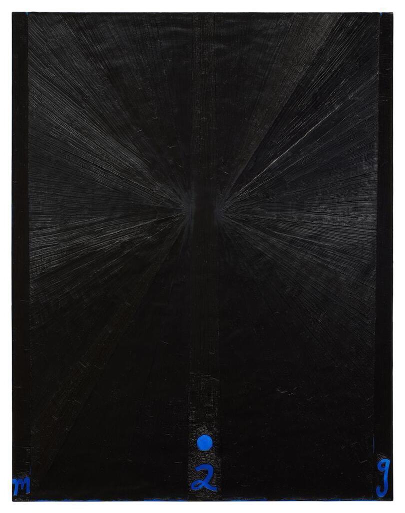 Mark Grotjahn, Untitled (Black Butterfly over Blue M02G)