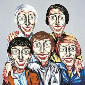 Zeng Fanzhi, The Mask- Five Faces