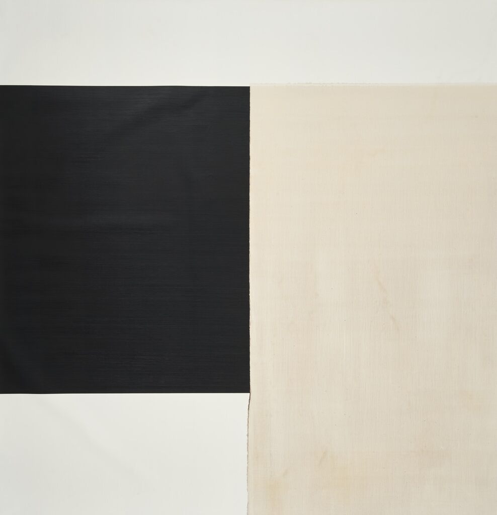 Exposed Painting: Grey Black, Yellow, White