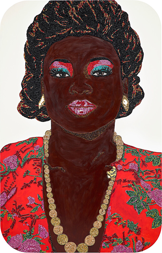 Mickalene Thomas, Portrait of Qusuquzah #5