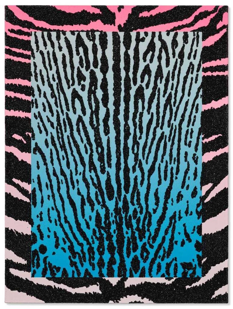 Wild Life Painting (Pink Zebra Blue Ocelot)