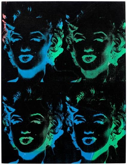 Andy Warhol, 4 Colored Marilyns (Reversal Series)