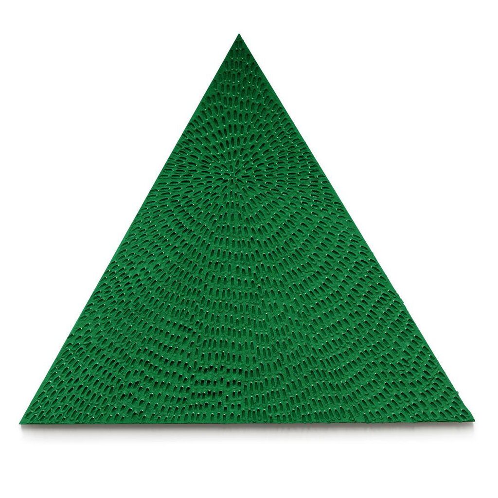 Heart Chakra (Yellow and Light Green #1PT, Green Sand SF #7T, Lavender Ground)