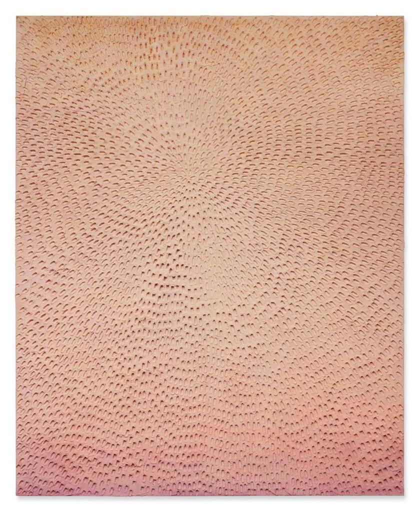 Jennifer Guidi, In the Morning I Watch You Rise (Painted Light Pink Grey Sand SF #2F, Yellow Orange Pink and Lavender)