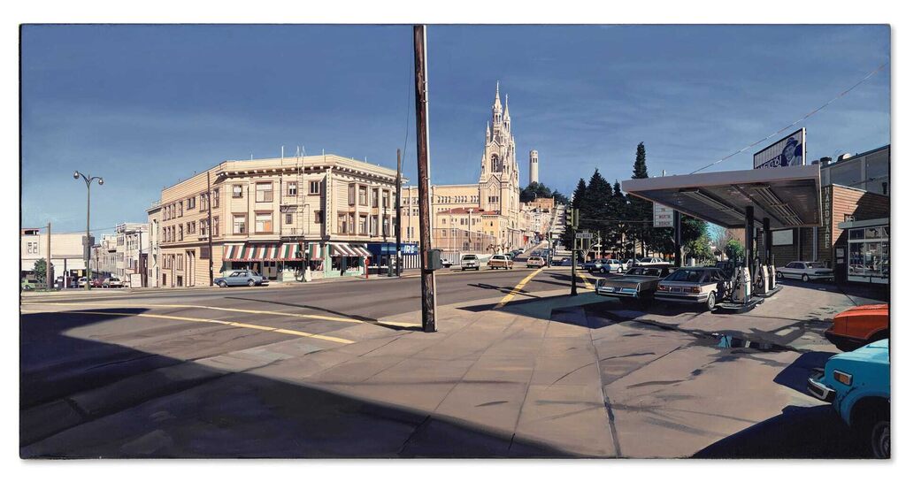Richard Estes, View of Telegraph Hill from Broadway and Filbert