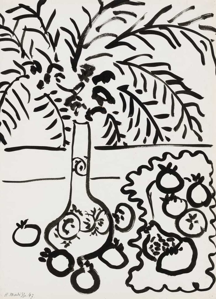 Henri Matisse, Nature morte, fougères et grenades