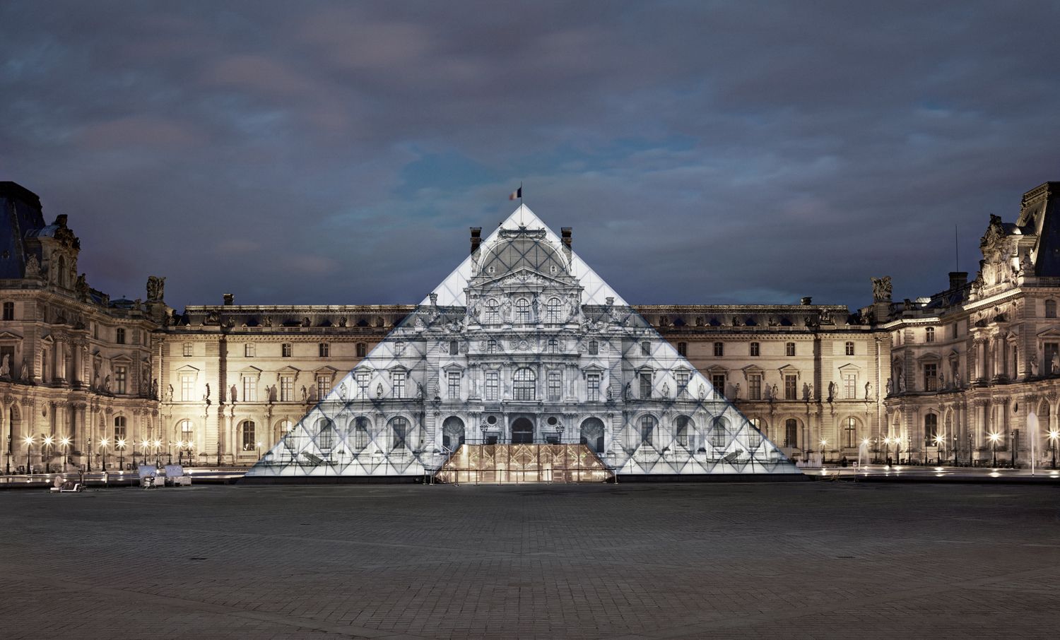 JR at the Louvre, La Pyramide - 2016