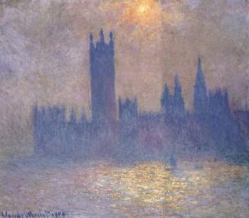 Claude Monet, Londres, le Parlement, effet de soleil dans le brouillard