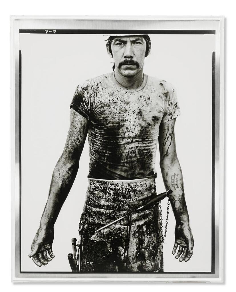 Richard Avedon, Blue Cloud Wright, Slaughterhouse Worker, Omaha, Nebraska, August 10, 1979