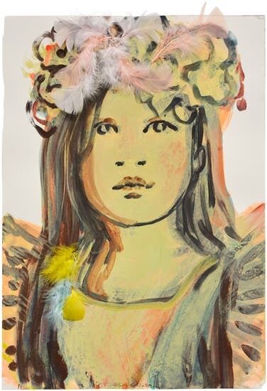 Claire Tabouret, Portrait with Feathers