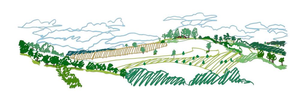 Tom Wesselman, View Near Fremont Center (With Clouds)