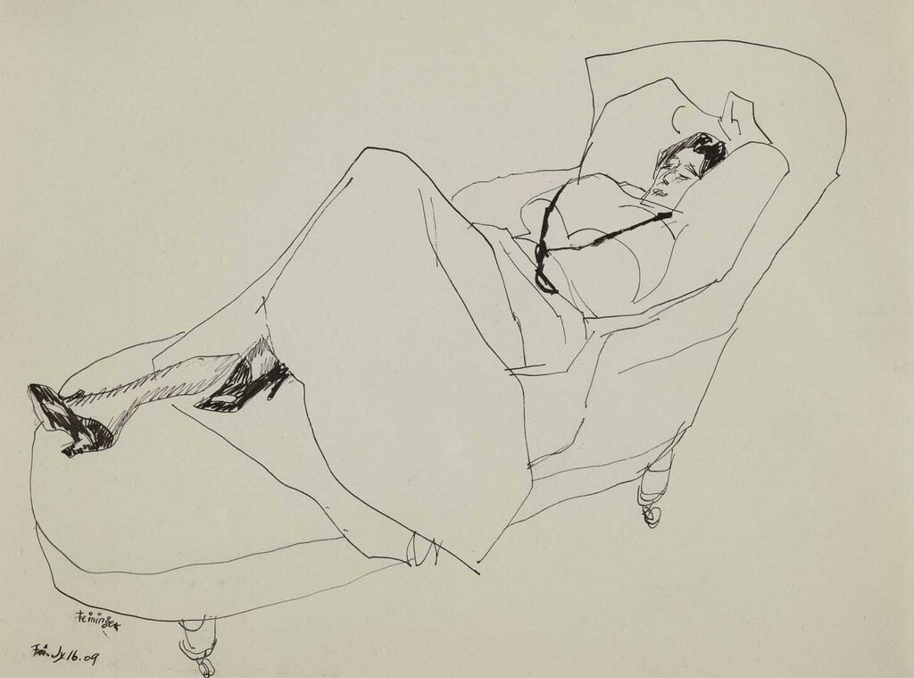 Lyonel Feininger, Sleeping Woman, Julia