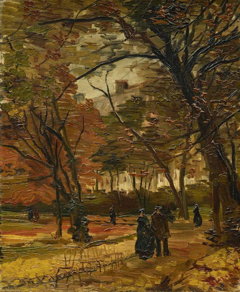 Van Gogh, PEOPLE STROLLING IN A PARK IN PARIS