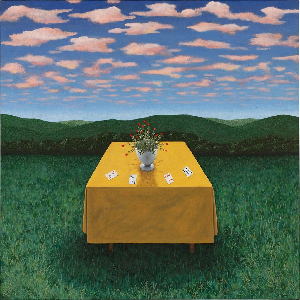 Scott Kahn, Still Life with Roses and Cards