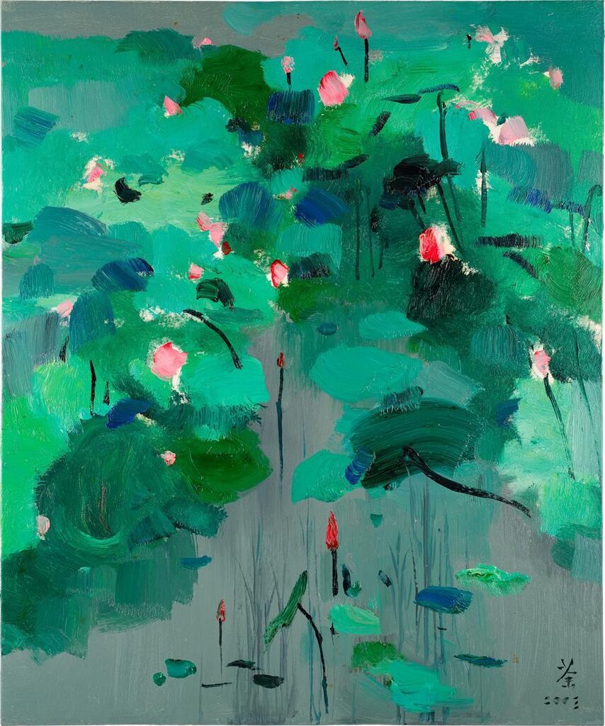Red lotus flowers