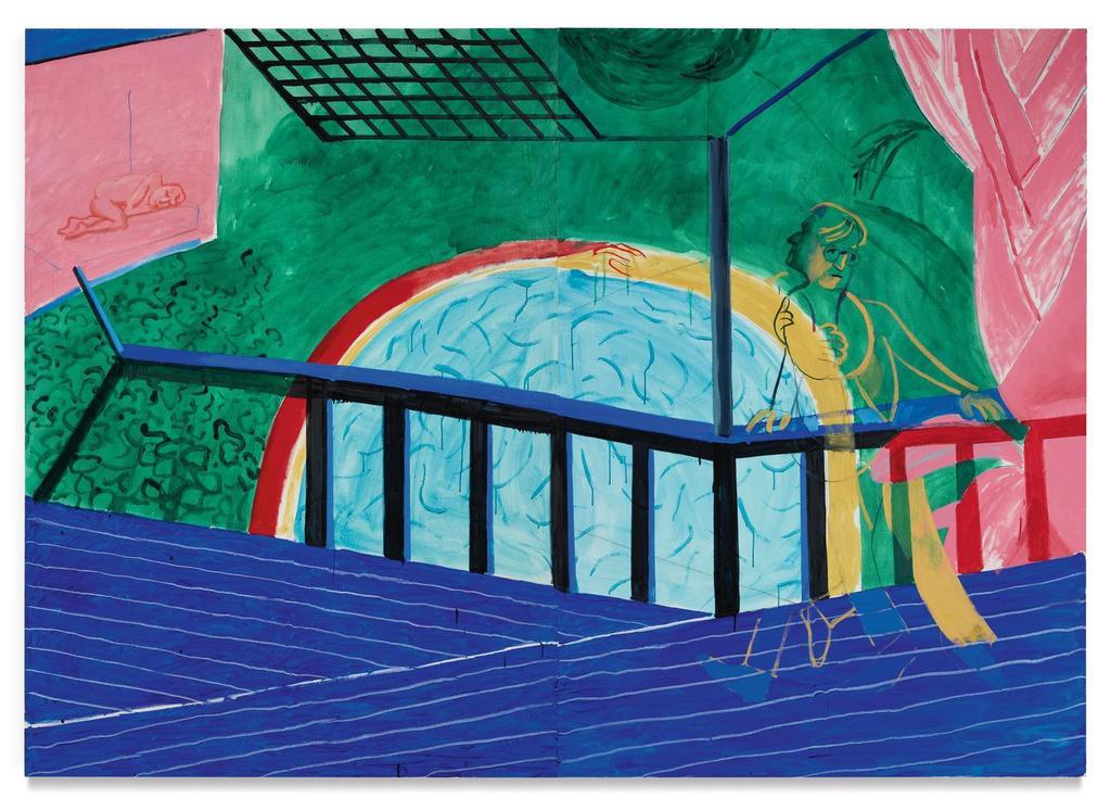David Hockney, Self-Portrait on the Terrace