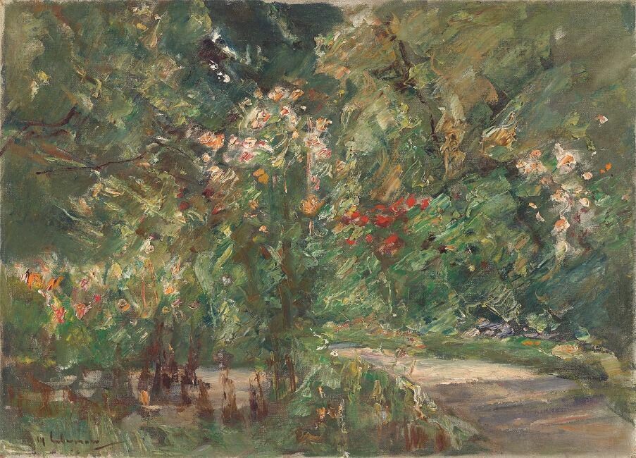 Max Liebermann, ”Blumenstauden im Nutzgarten nach Nordwesten”