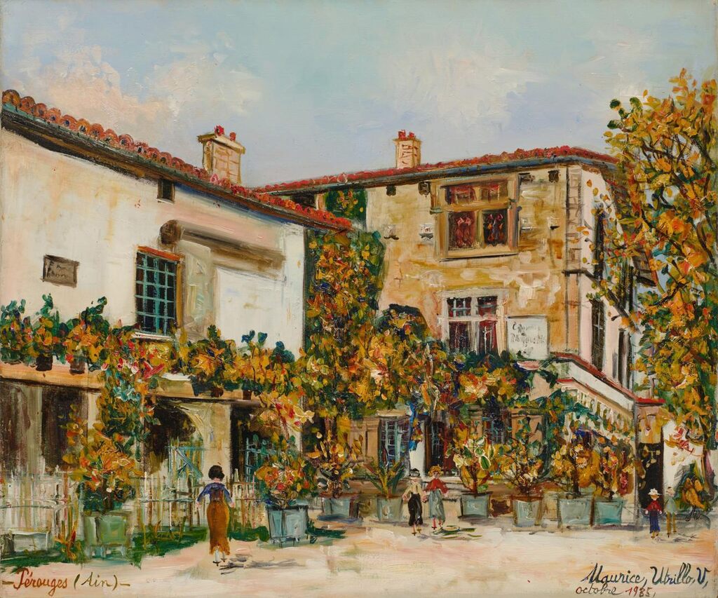 Maurice Utrillo, La Maison à Piliers et l’hostellerie de Pérouges, Ain