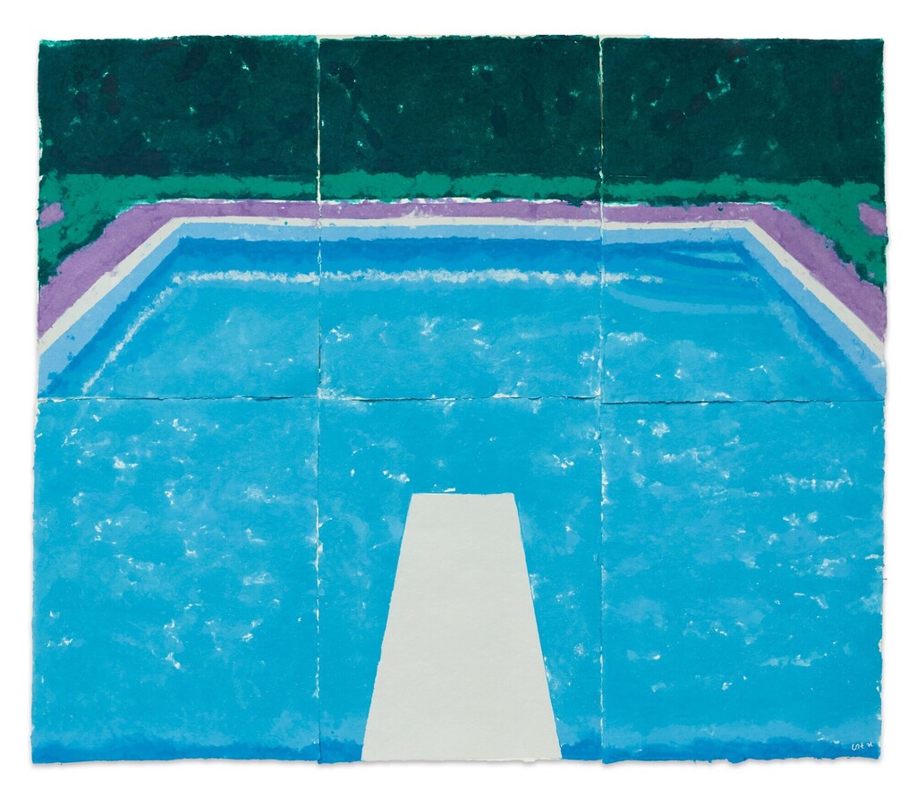 David Hockney, DAVID HOCKNEY | POOL ON A CLOUDY DAY WITH RAIN (PAPER POOL 22)
