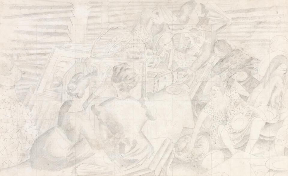 Drawing for the Marriage at Cana, Bridesmaids (Drawing Room Scenes)