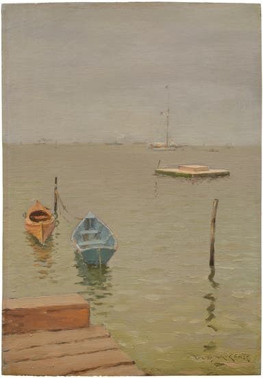 William Merritt Chase, A Stormy Day at Bath Beach, Long Island