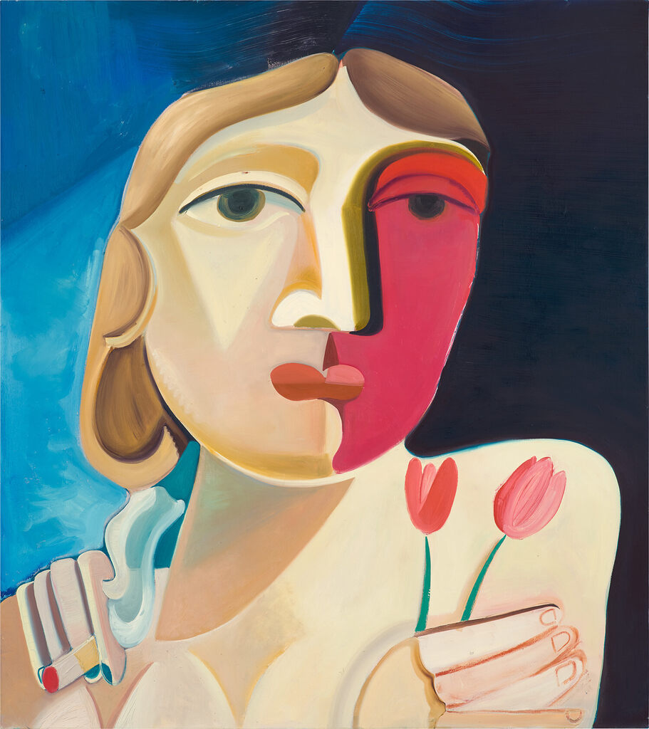 Head with Tulips