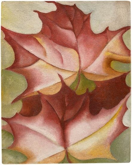 Georgia O'Keeffe, Maple Leaves and Flowering Cactus (double-sided)