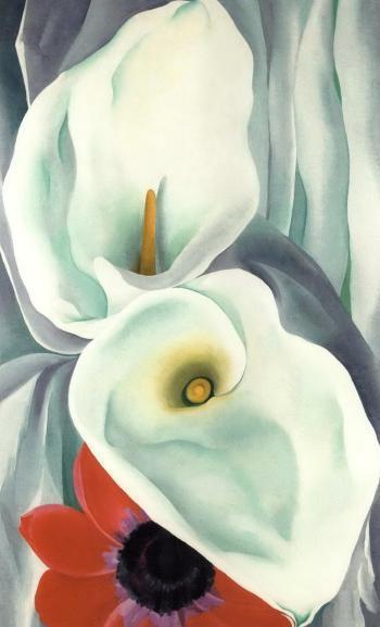 Georgia O'Keeffe, Calla lilies with red anemone