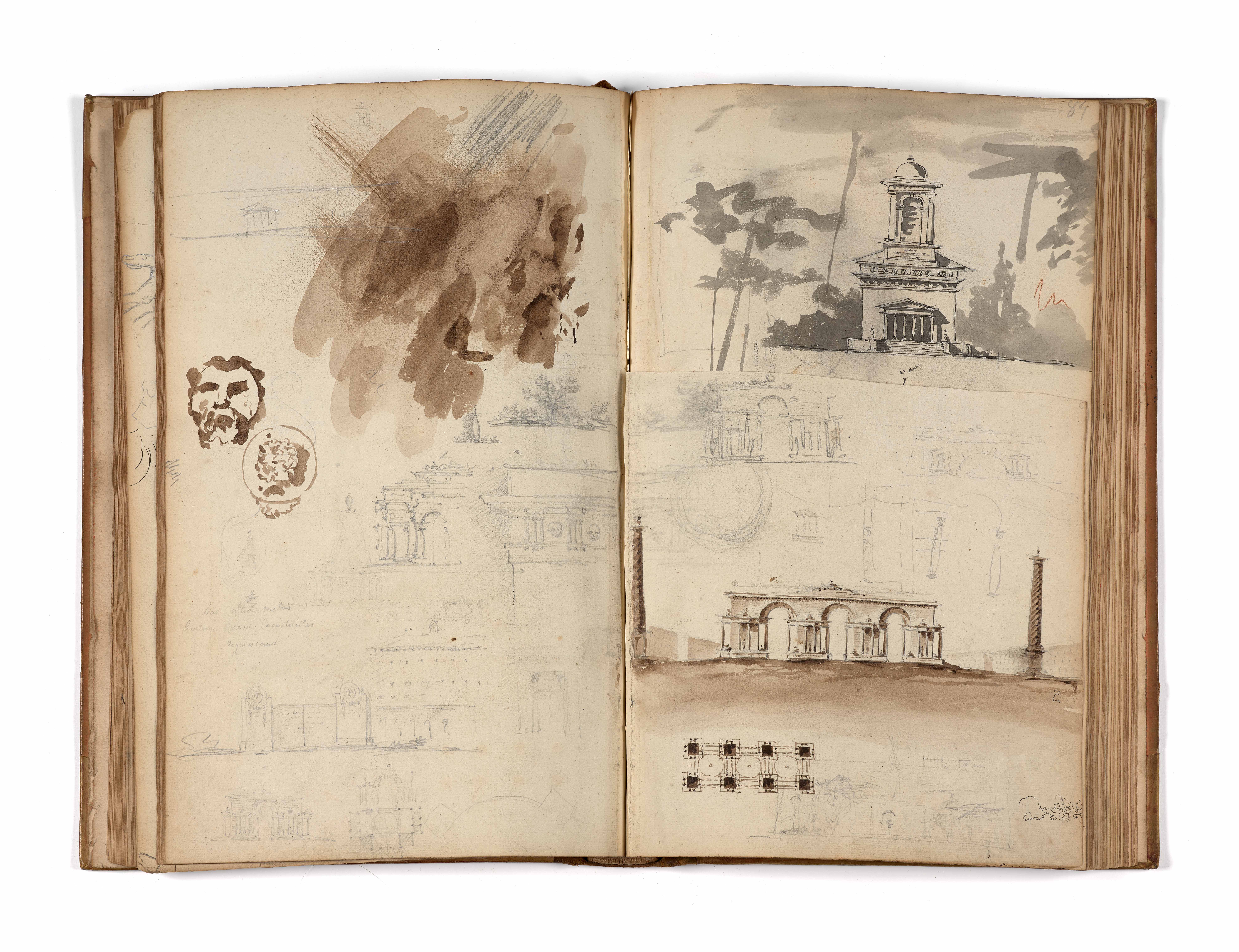 Un album d’études comprenant 200 pages, commencé à Paris en 1780 et utilisé en Italie de 1786 à 1788