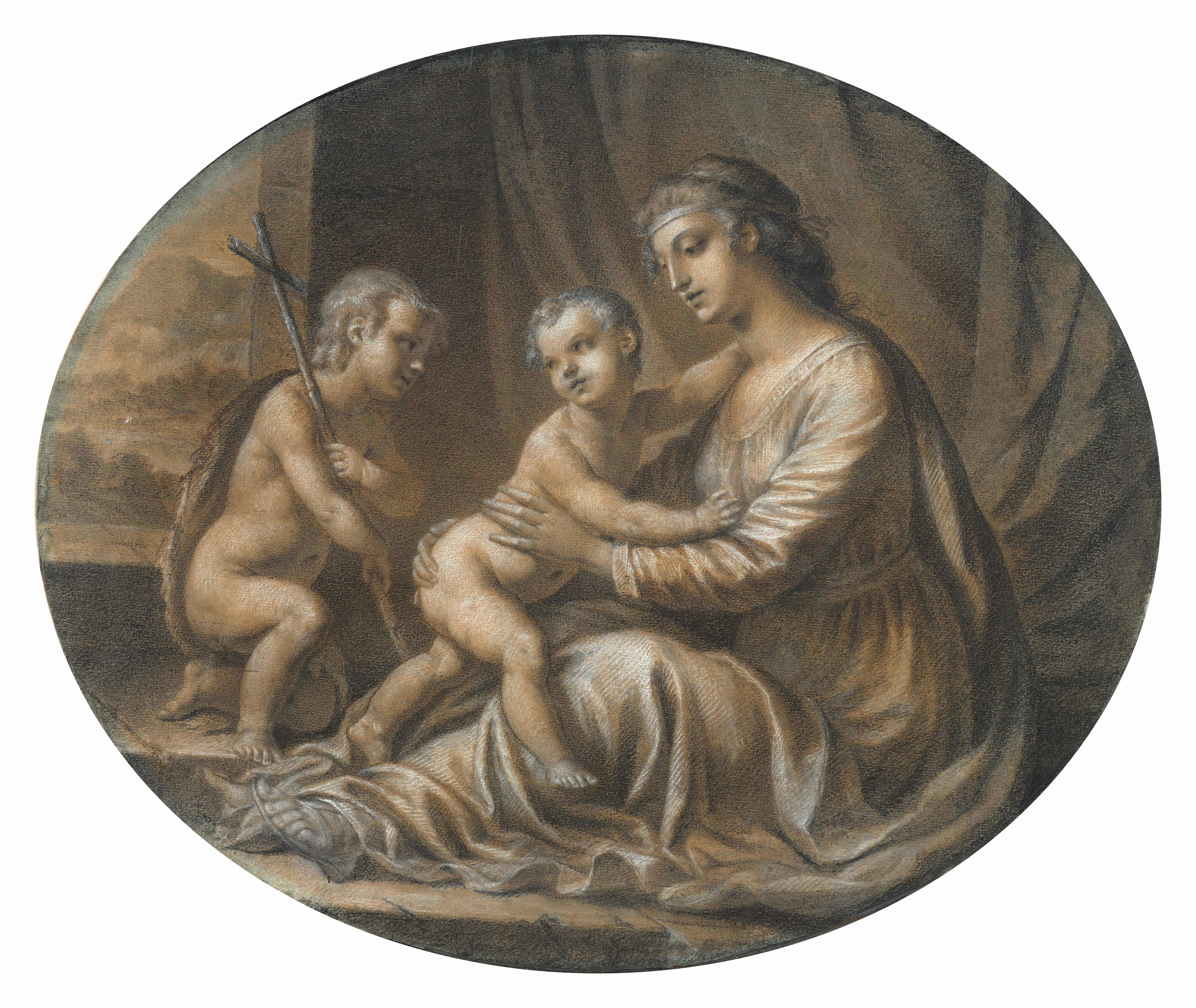 Vierge à l'Enfant et saint Jean-Baptiste, d'après un maître