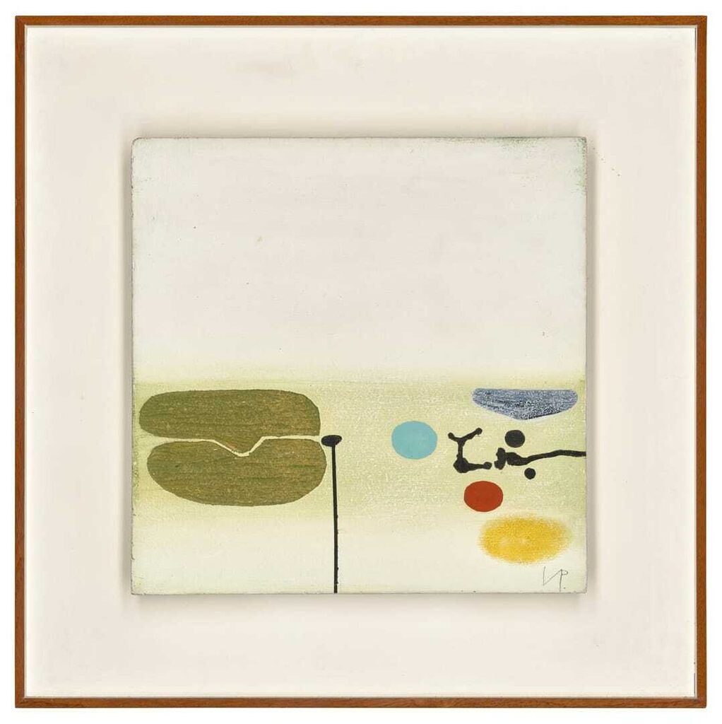 Two Images: Olive, Black and Ochre